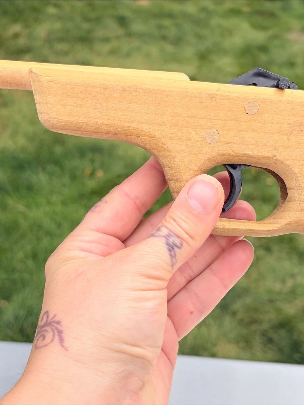 2 wooden rubber band guns with 2 bags of rubber bands!